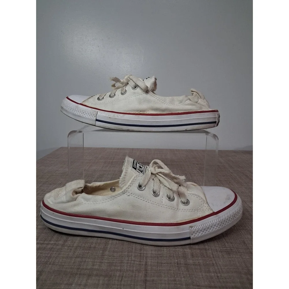 Converse Chuck Taylor All Star Shoreline White Canvas Slip On Sneakers Sz 10